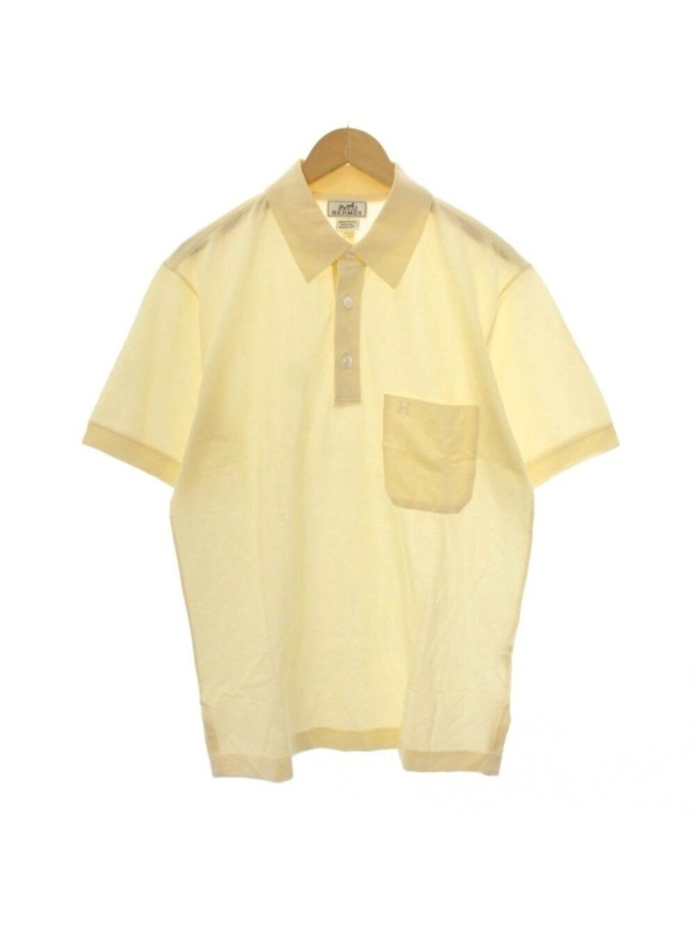Hermes Polo Shirt Short Sleeve H Logo Yellow M